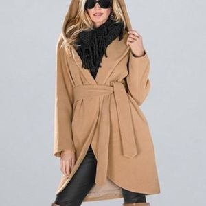 venus hooded wrap coat